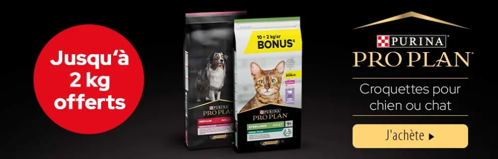croquettes pour chat et chien Purina pro plan en promo