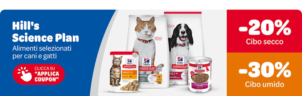 Fino al 30% di sconto sugli alimenti Hill's Science Plan per cane e gatto!