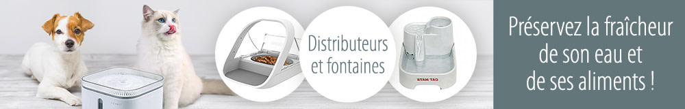Fontaines et distributeurs pour chien et chat