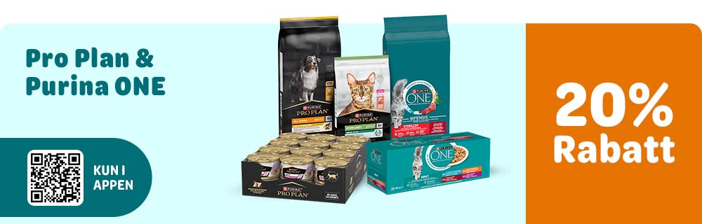 15% rabatt på Pro Plan og Purina One