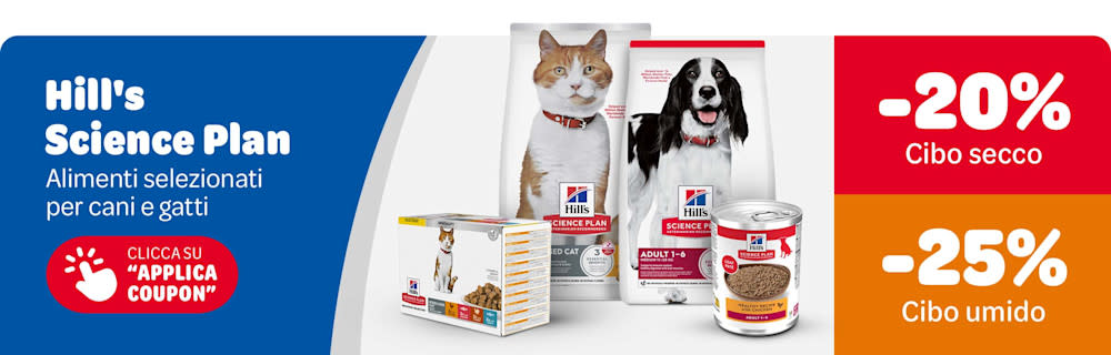 Hill's Science Plan: fino al 25% di sconto su umido e crocchette per cani e gatti!