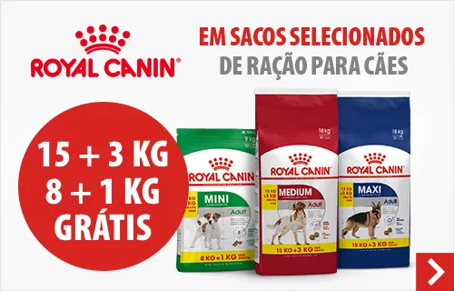 Royal Canin Size 18 kg em promoção: até 3 kg grátis!