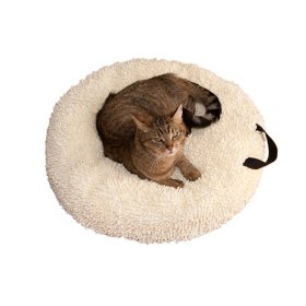 Panier chat lit chat cosy avec coussin grège