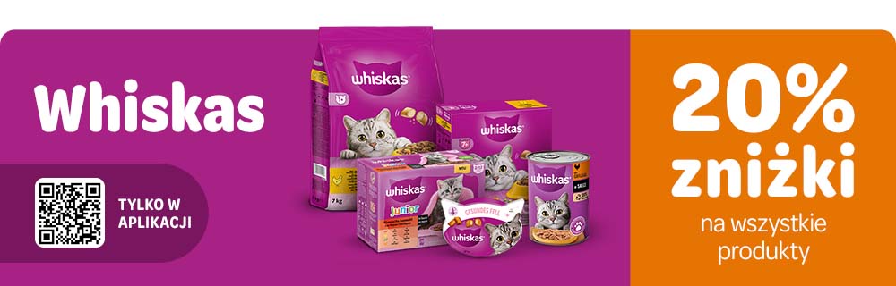 20% rabatu na cały asortyment marki Whiskas tylko w aplikacji zooplus