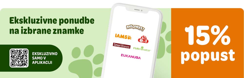 15% popust na izbrane znamke. Samo v aplikaciji