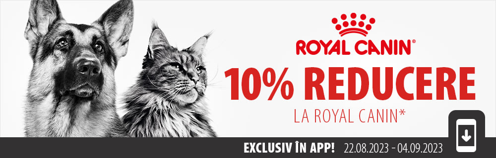 10% la Royal Canin* pentru câini și pisici! Exclusiv în aplicația zooplus!