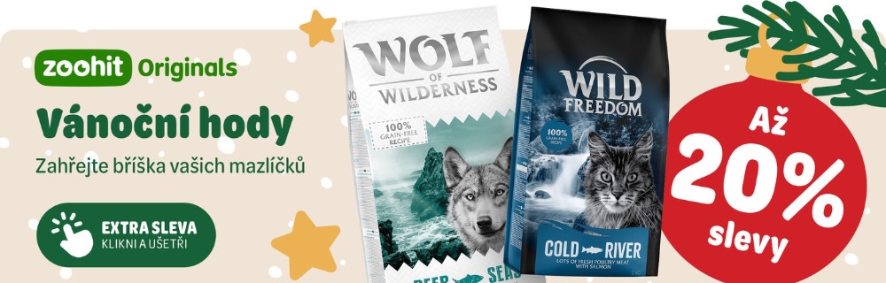 zoohit Originals. Vánoční hody - zahřejte bříška vašich mazlíčků. Extra sleva - klikni a ušetři.