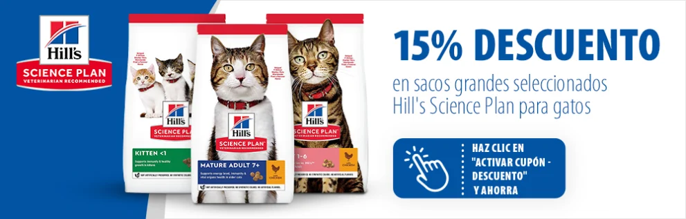 Hill's Sciece Plan pienso para gatos 15 % de descuento en sacos seleccionados