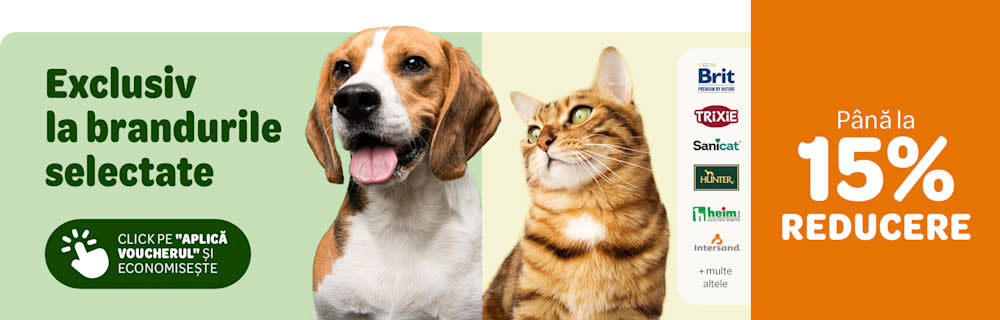 Până la 15% reducere la Brit Premium, Trixie, Sanicat și multe altele!