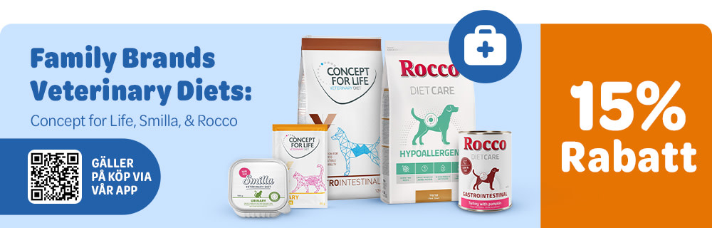 15% via appen på utvalda veterinary brands