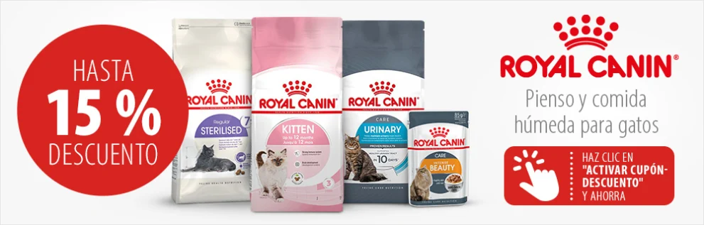 Royal Canin hasta 15 % de descuento en pienso y comida húmeda para gatos