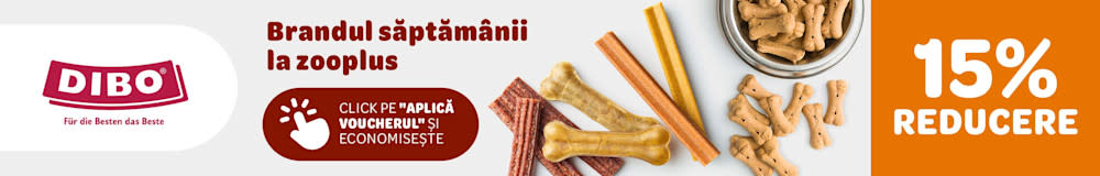Dibo Brandul săptămânii la zooplus. 15% reducere. Click pe "Aplică voucherul și economisește"