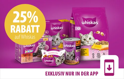 25% Extra-Rabatt auf Whiskas exklusiv nur in der App