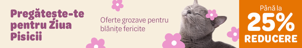 Pregătește-te pentru Ziua Pisicii. oferte grozave pentru blănițe fericite. Până la 25% reducere.