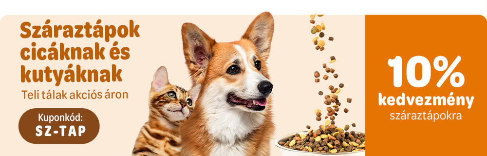 Száraztápok cicáknak és kutyáknak - Teli tálak akciós áron 10% kedvezménnyel