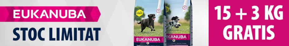 15 + 3 kg gratis! 18 kg Eukanuba hrană uscată pentru câini