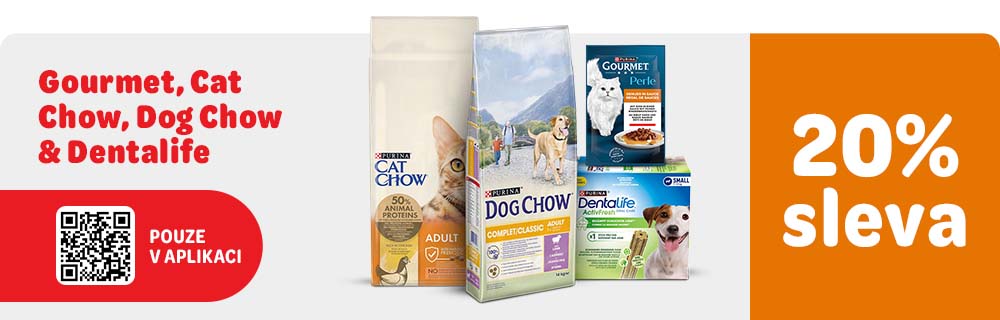 Gourmet, Cat Chow, Dog Chow & Dentalife Pouze v aplikaci 20% sleva
