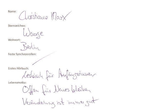 Steckbrief von Christiane Marx