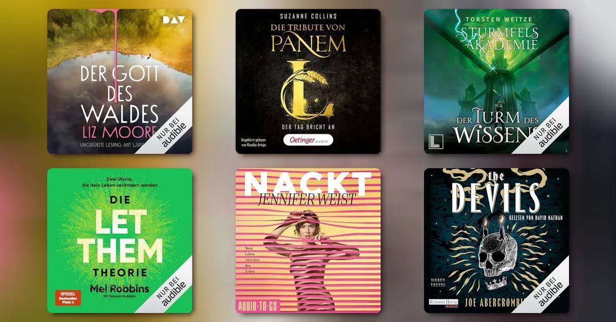 Die besten Hörbücher bei Audible 2025: Von Panem bis Sturmfels-Akademie