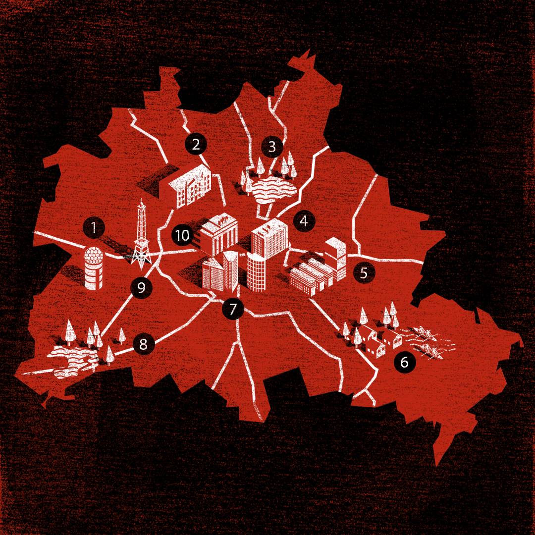 Karte der Schauplätze von Sebastian Fitzek