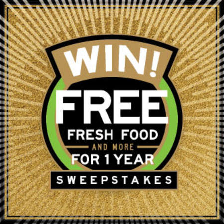 Free Fresh Food and More For 1 Year Sweepstakes!