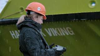 Rugged Controller in use during ship inspection in rainy weather