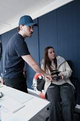 Martine testing the Blueye X3 for the first time.