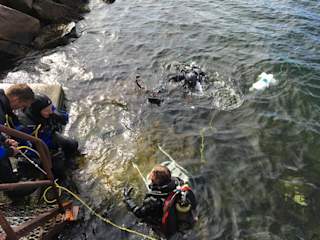 A aluminium chair clearly does not belong in the ocean.