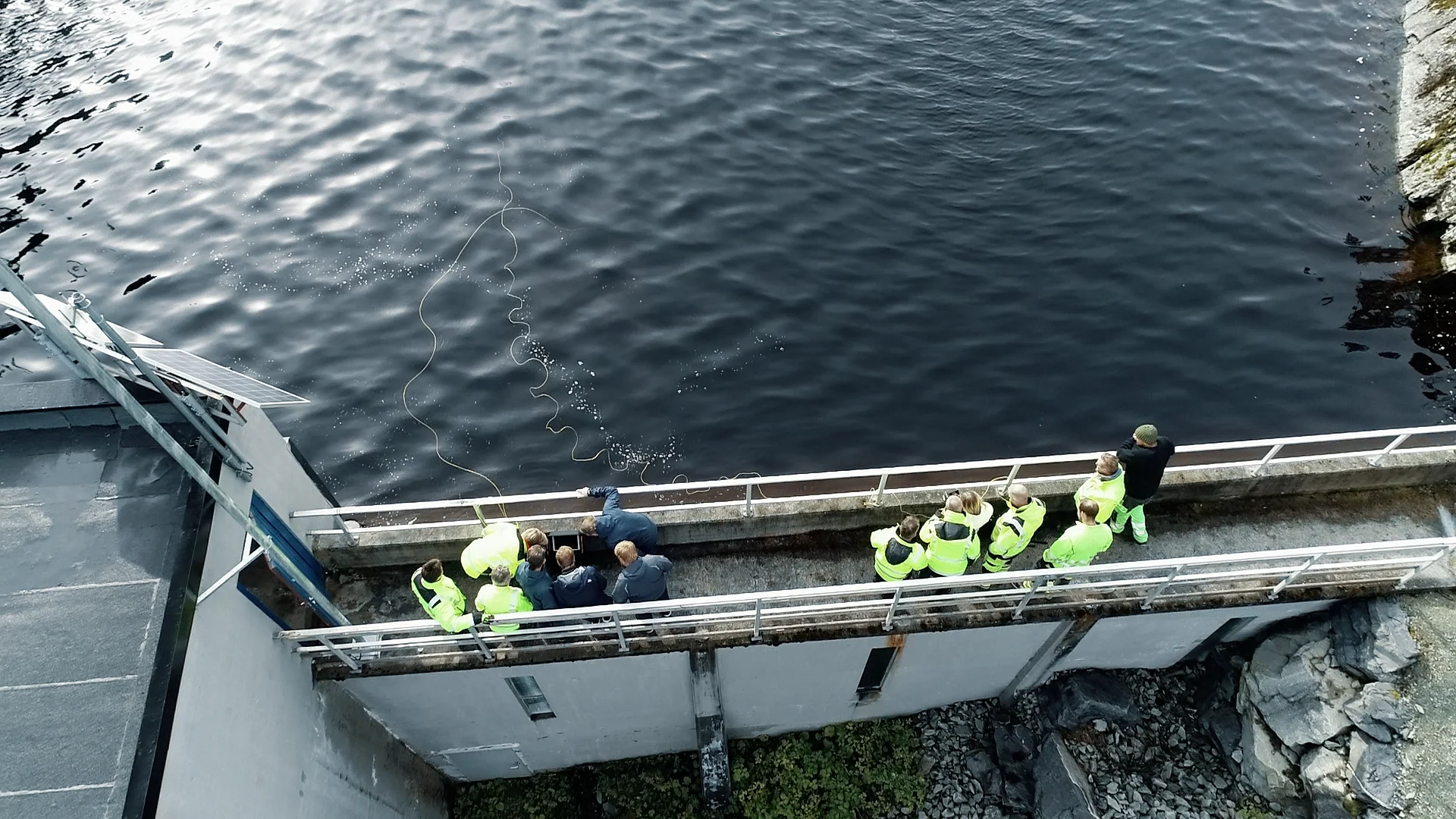 Demonstrasjon av Blueye dronen på et damanelgg i Norge.