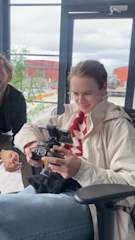 Sofie driving the drone