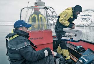 Martin Ludvigsen and fellow researchers at Svalbard