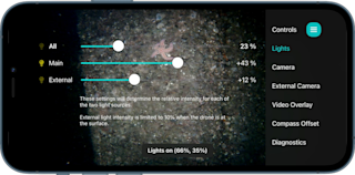 Blueye External Light Settings