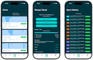 Blueye App with Cloud sync — dive logs, settings, sync history