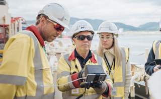 Chief Engineer Archie Nicholso from TechnipFMC piloting the drone