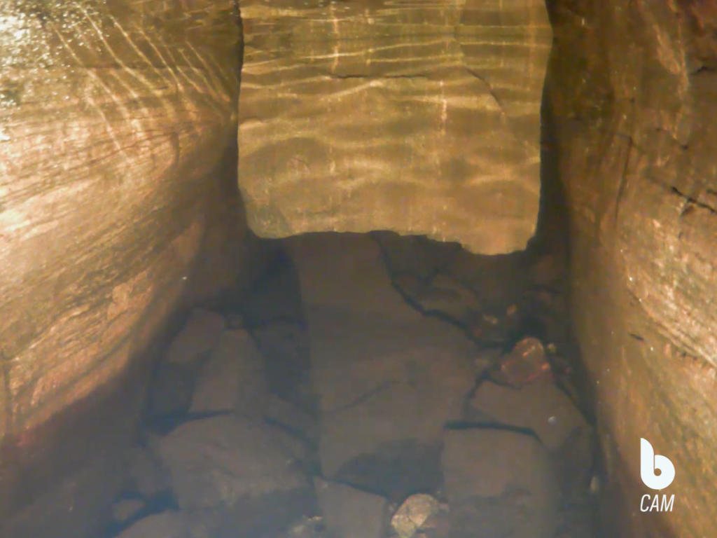 Blueye Screenshot inside the crevice-water