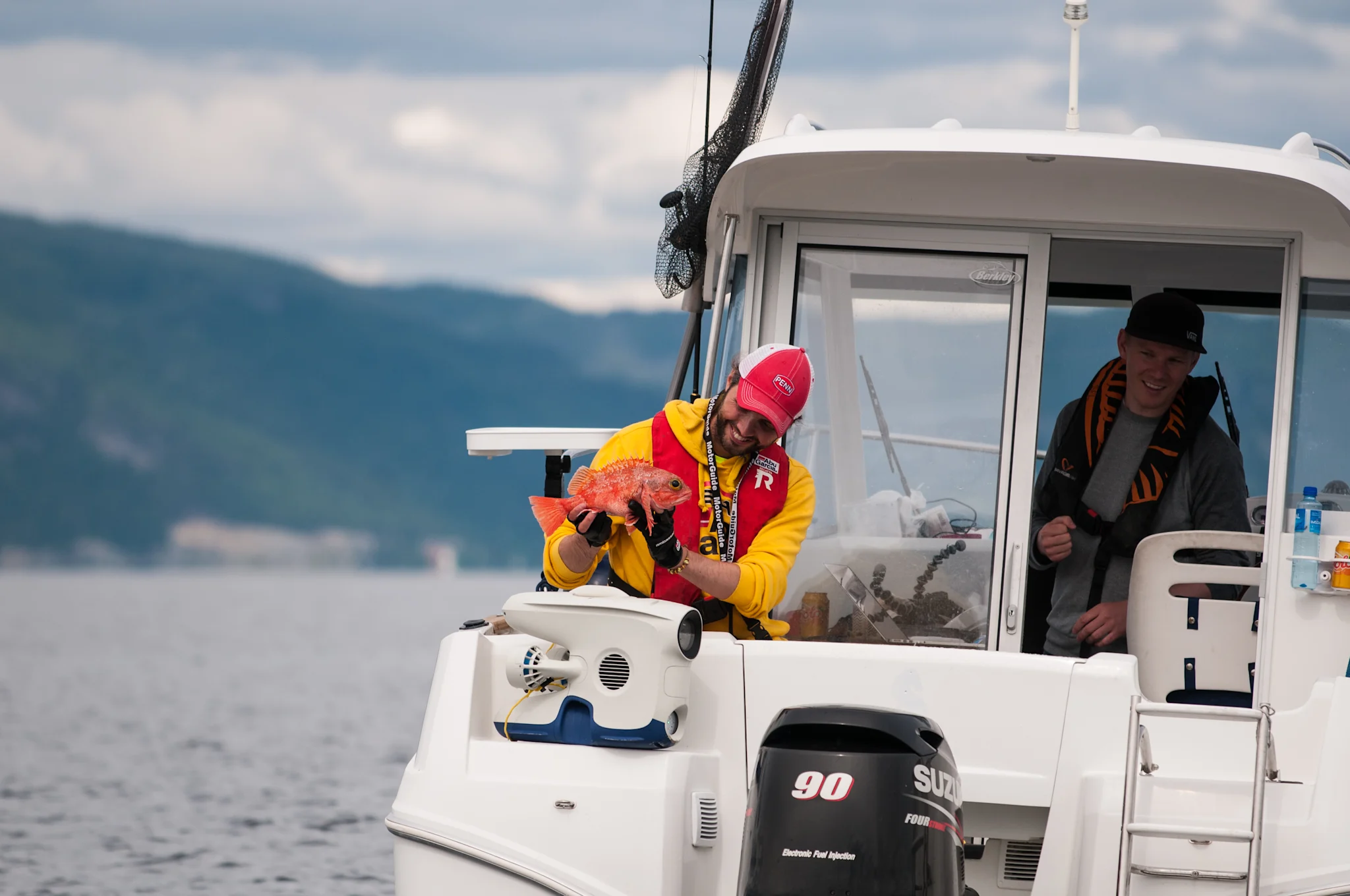 Bjørn posing with catch and drone