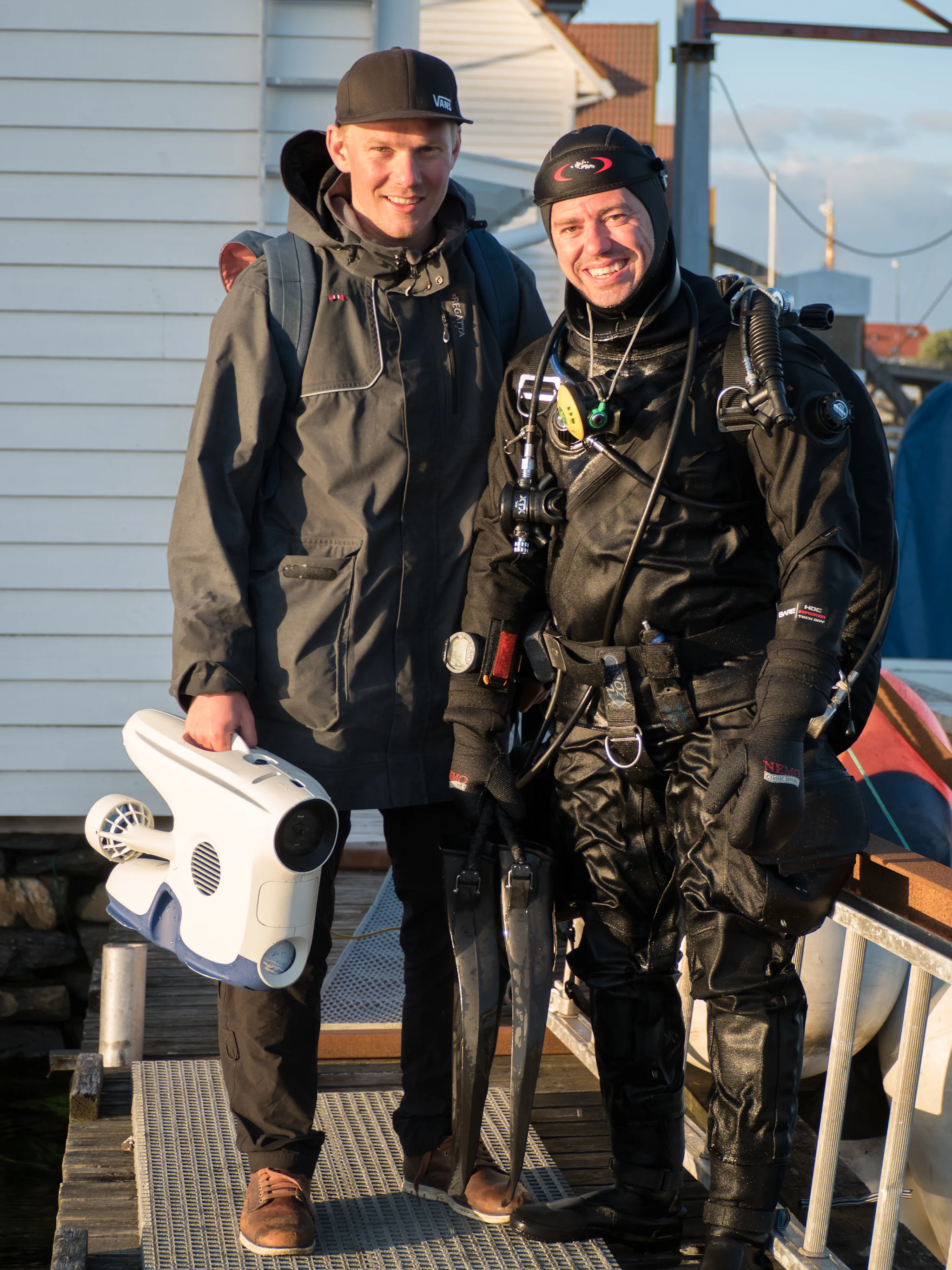 Vidar and Jonas etter dykket