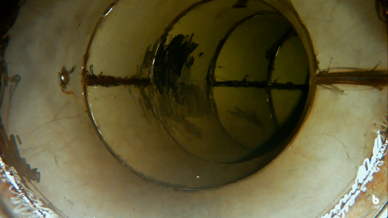 Blueye inspection inside a waterwork pipe