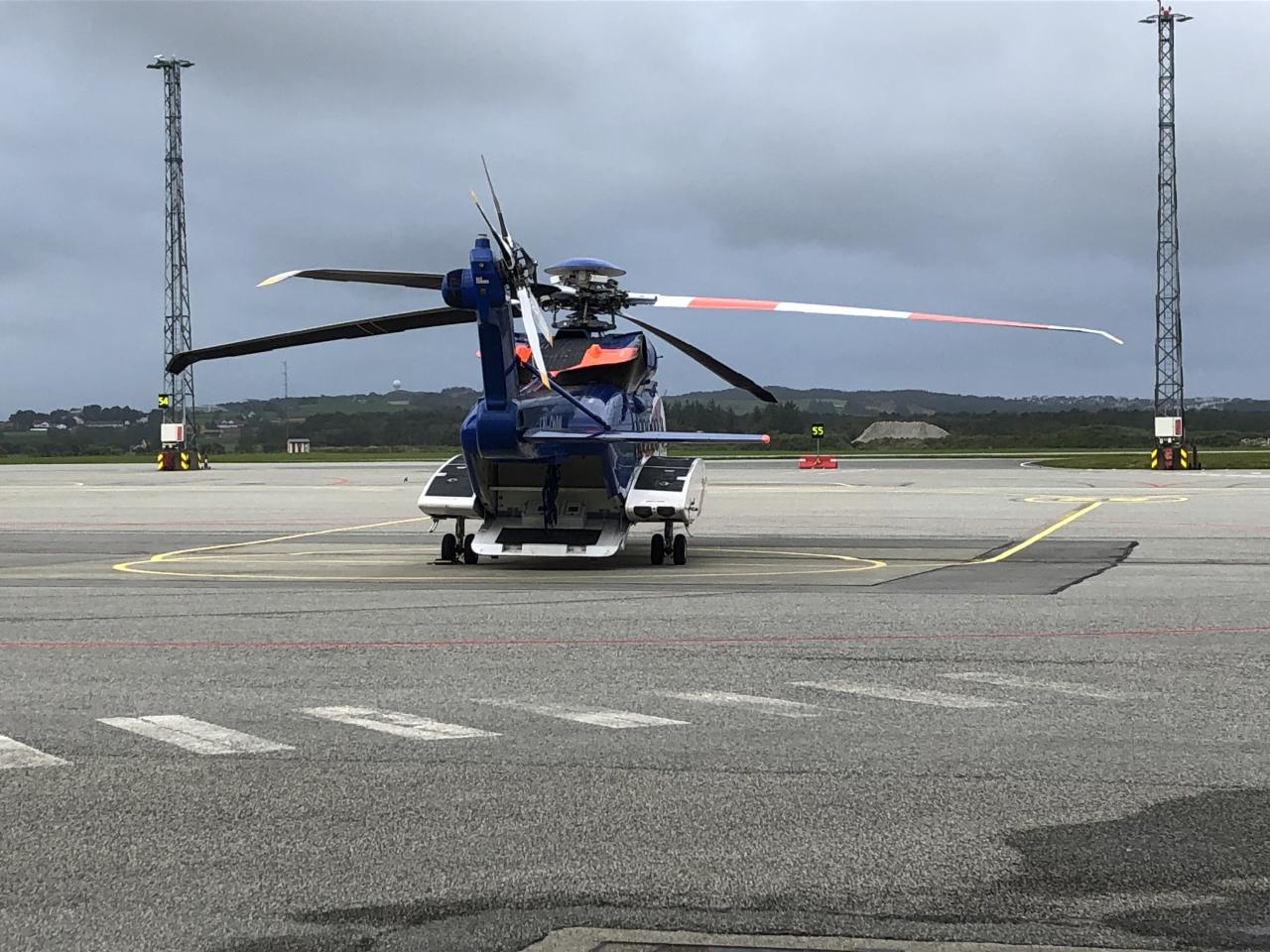 Helikopter klar for avgang