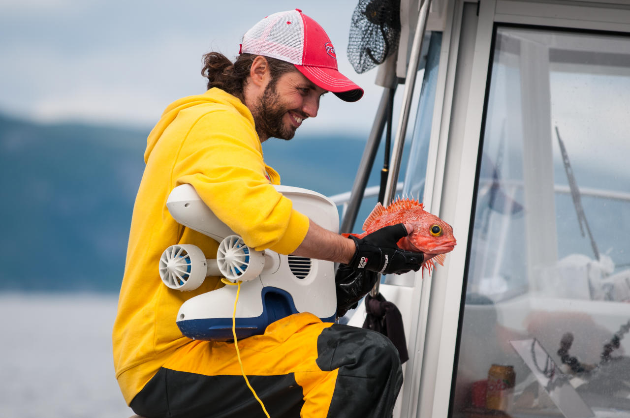 Fisherman posing with catch