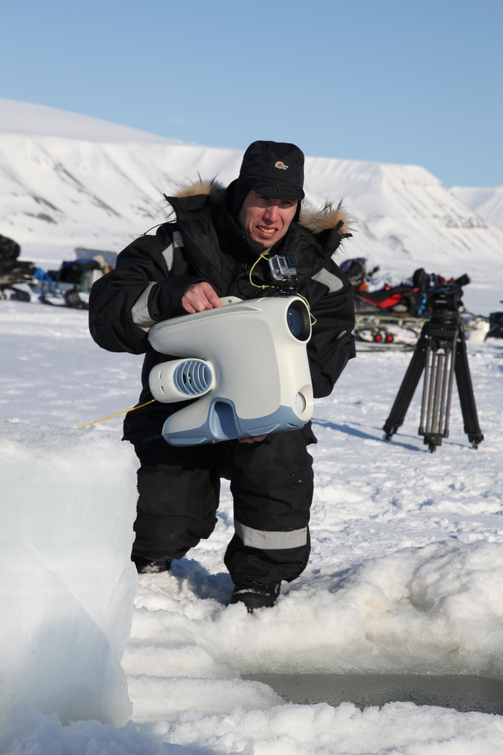 Article author Martin ready to launch the drone