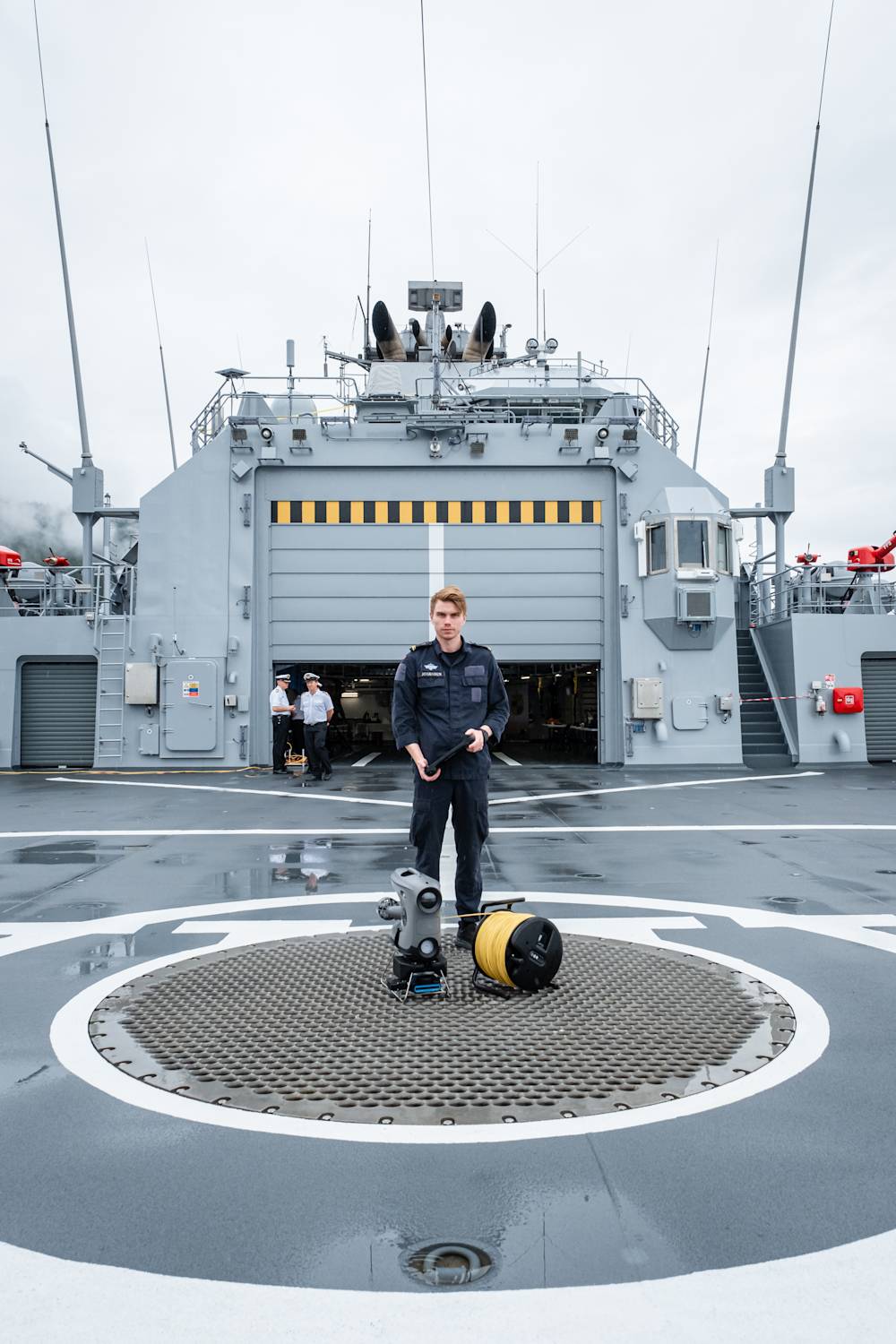Erik Johansen KV Bjørnøya posing at the heli deck