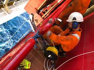 Launching of the Blueye mini-ROV from Texas deck