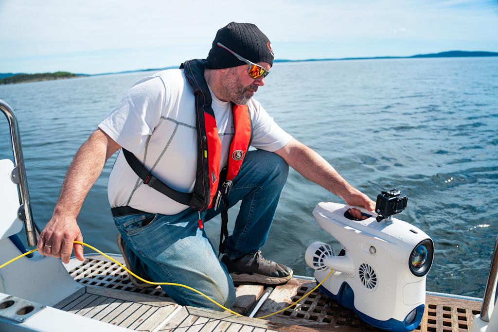 Morten with Blueye ROV, Nordic Wreck Alliance
