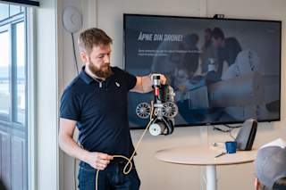 Trond Larsen during a training session at Blueye HQ in Trondheim