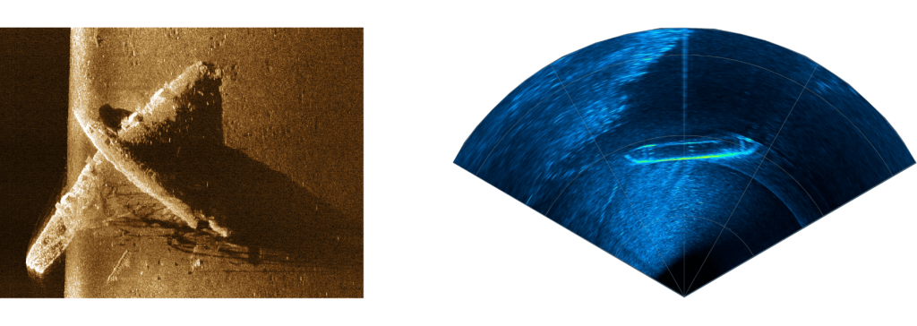 Side scan and multibeam examples captured using the X3.