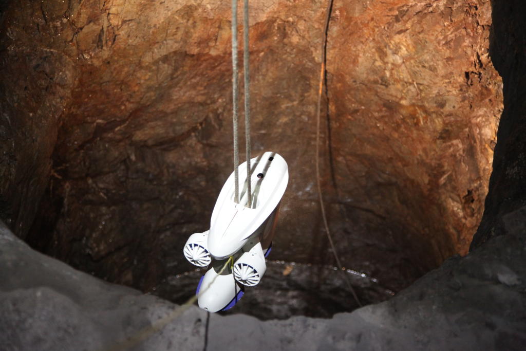 The ROV is lowered into the well.