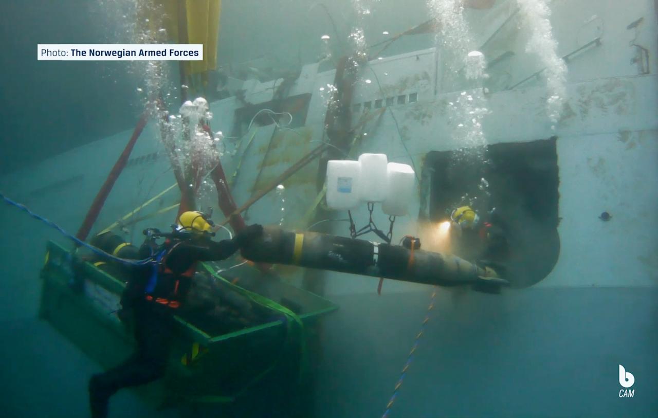 Uthenting av torpedoene fra Helge Ingstad