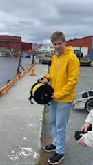 Håvard pulling up the drone