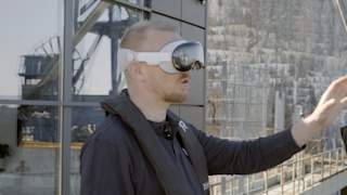 CTO Jonas Follesø wearing Apple Vision Pro at Shore Lab